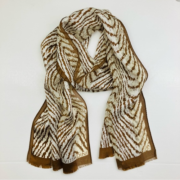 Vintage Adrienne Vittadini Silk Animal Print Scarf - Picture 1 of 6